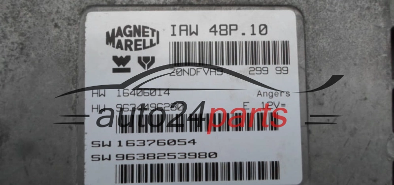 Μονάδα Ελέγχου Κινητήρα CITROEN PEUGEOT MAGNETI MARELLI IAW 48P.10, IAW48P10, HW 16406014, 9638253980