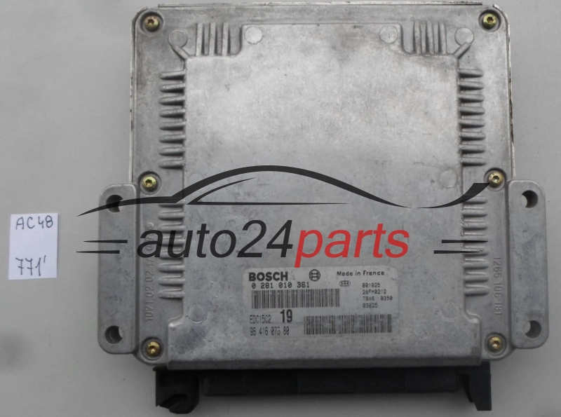  PEUGEOT 406 2.0 HDI BOSCH 0 281 010 361, 0281010361, 96 416 076 80, 9641607680, EDC15C2 