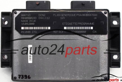 ECU CENTRALITA DE MOTOR PEUGEOT 306 1.9 DIESEL R04080022D, 9639587680, 9640900080 