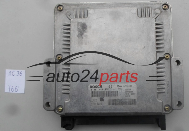  CITROEN XANTIA 2.0 HDI BOSCH 0 281 010 251, 0281010251, 96 362 548 80, 9636254880, 28FM0000, EDC15C2 06 