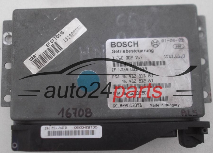 COMPUTADOR CAIXA DE VELOCIDADES AUTOMÁTICA CITROEN C5 2.2 HDI BOSCH 0 260 002 767