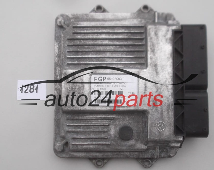 ECU CENTRALITA DE MOTOR FIAT PUNTO 1.3 JTD 55192093, MJD6JFP6, MJD6JF.P6, MJD 6JF.P6/HW01B/1056-P641, 71600.021.03, 7160002103
