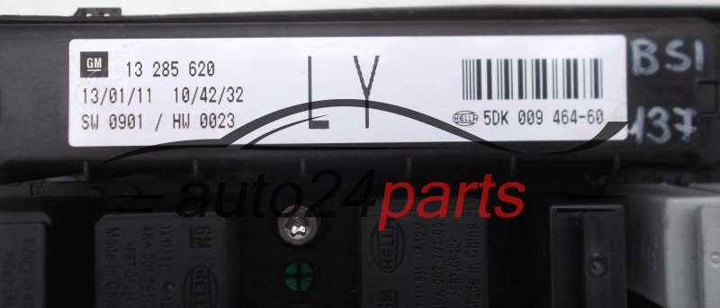 Ηλεκτρικό κιβώτιο θρυαλλίδων κουτί BSI OPEL ASTRA H ZAFIRA B GM 13 285 620 LY, 13285620 LY, HELLA 5DK 009 464-60