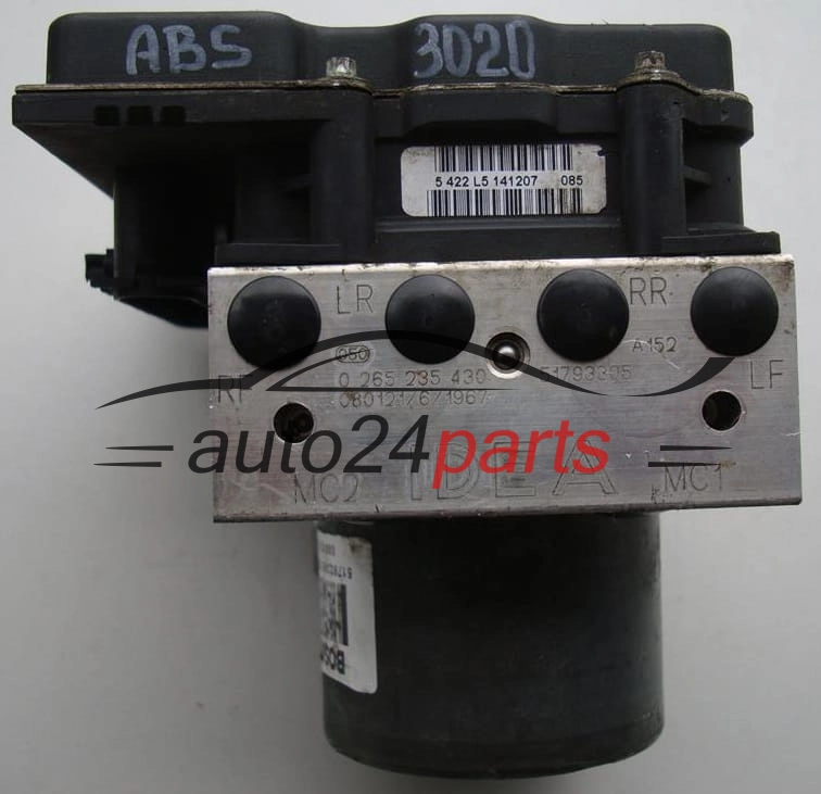 ABS POMPA I STEROWNIK FIAT IDEA BOSCH 0 265 235 430, 0265235430, 51793305, 0265950511