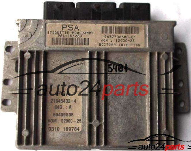 CALCULATEUR MOTEUR PEUGEOT 206 1.4 SAGEM 21645402-4, 9641106280, 9637706380-01