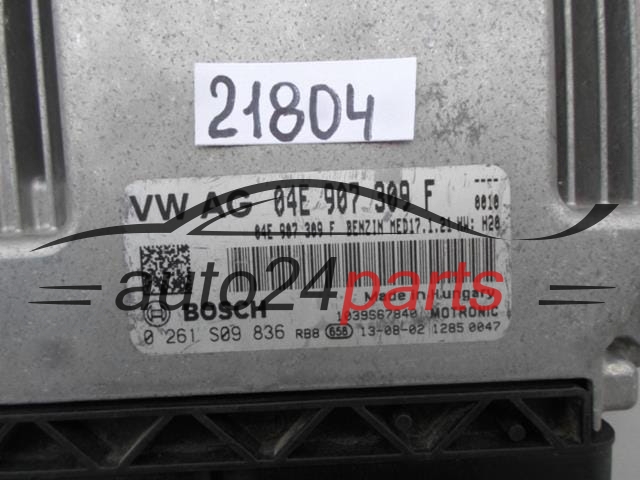 Μονάδα Ελέγχου Κινητήρα VW VOLKSWAGEN 1.4 TSI BOSCH 0 261 S09 836, 0261S09836, 04E 907 309 F, 04E907309F, MED17.1.21
