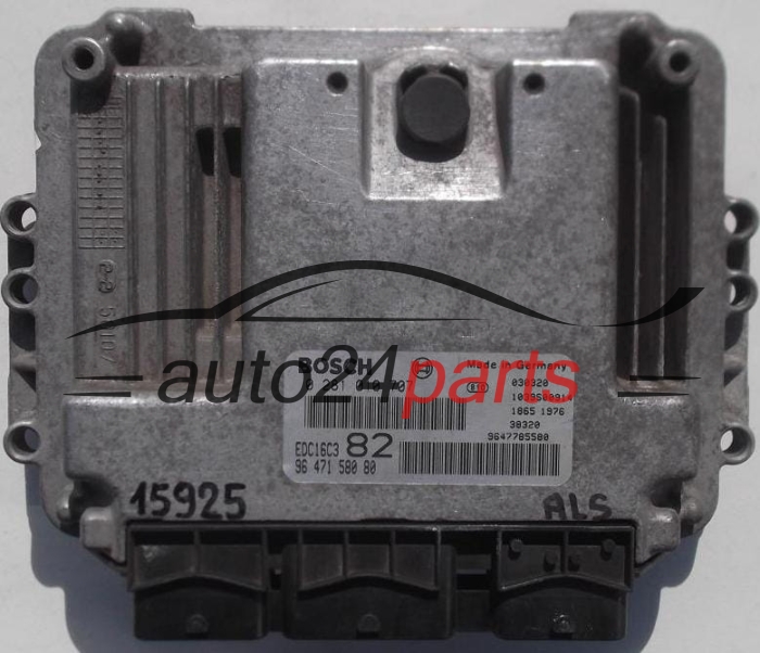 Μονάδα Ελέγχου Κινητήρα PEUGEOT 206 1.4 HDI BOSCH 0281010707, 0 281 010 707, 9647158080, 96 471 580 80, 9647785580, EDC16C3 82