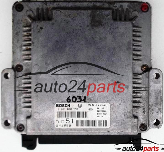 ECU CENTRALITA DE MOTOR PEUGEOT 306 2.0 HDI BOSCH 0281010551, 0 281 010 551, 9641606680, 96 416 066 80, EDC15C2 51 