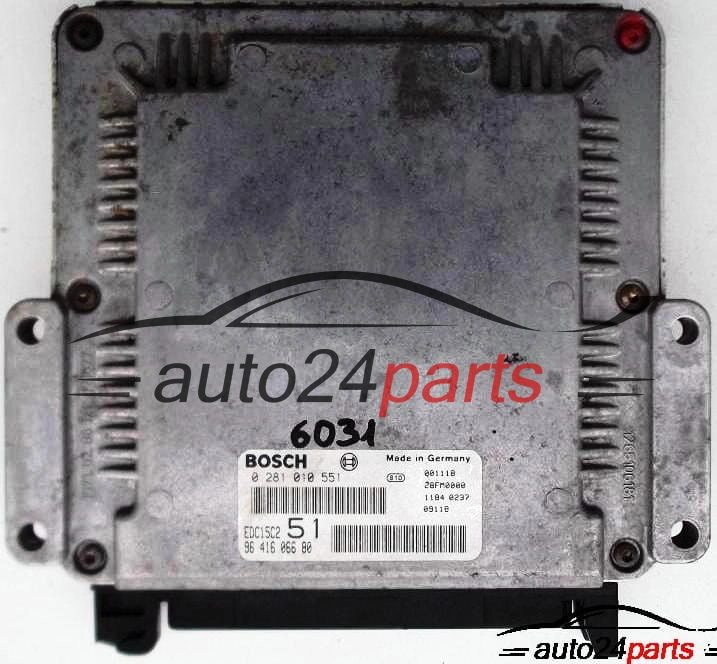 ECU CENTRALITA DE MOTOR PEUGEOT 306 2.0 HDI BOSCH 0281010551, 0 281 010 551, 9641606680, 96 416 066 80, EDC15C2 51 