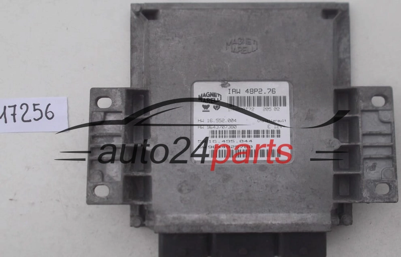 Μονάδα Ελέγχου Κινητήρα PEUGEOT 206 MAGNETI MARELLI IAW 48P2.76, IAW48P276, HW 16.552.004, 16552004, 9643707380, SW 16.495.044,  9644925780