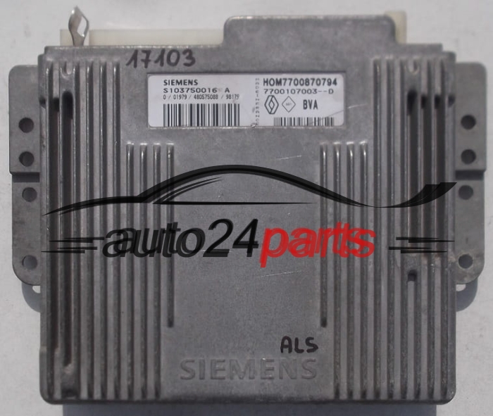 CENTRALITA ECU CAJA DE CAMBIOS AUTOMATICA RENAULT MEGANE SCENIC 1.6, SIEMENS S103750016 A, S103750016A, HOM7700870794, 7700107003--D