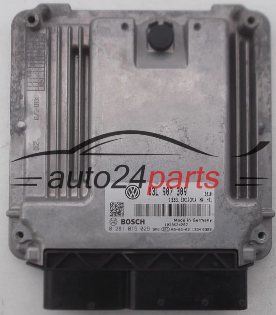 Μονάδα Ελέγχου Κινητήρα VOLKSWAGEN GOLF PASSAT 2.0 TDI BOSCH 0 281 015 029, 0281015029, 03L 907 309, 03L907309, EDC17CP14