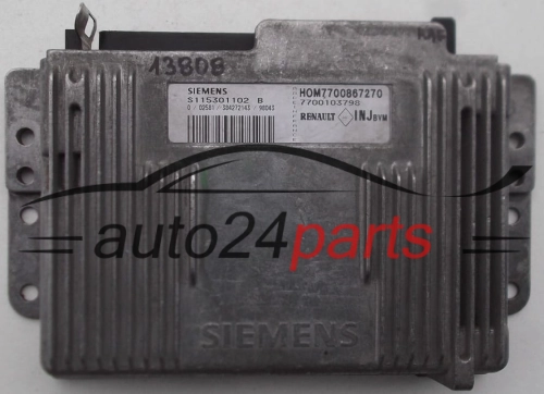 KOMPUTER STEROWNIK SILNIKA RENAULT CLIO S115301102B, 7700867270, 7700103798 - 