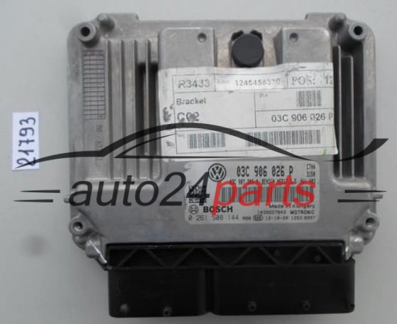 KOMPUTER STEROWNIK SILNIKA VW VOLKSWAGEN SHARAN 1.4 TSI BOSCH 0 261 S08 144, 0261S08144, 03C 906 026 P, 03C906026P, MED17.5.5