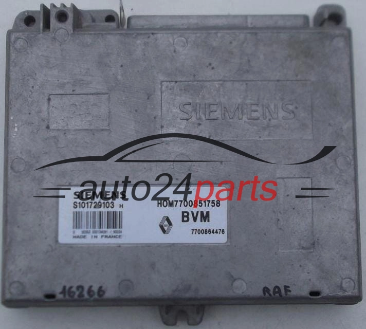 CENTRALINA MOTORE RENAULT CLIO 1.2, SIEMENS S101729103 H, S101729103H, HOM7700851758, 7700864476