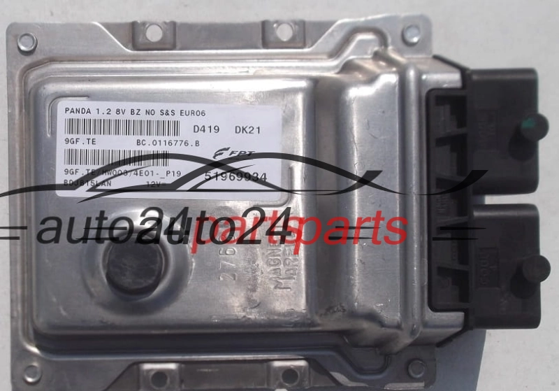 ECU CENTRALITA DE MOTOR FIAT PANDA 1.2 MAGNETI MARELLI 9GF.TE,  FPT 51969934, BC.0116776.B