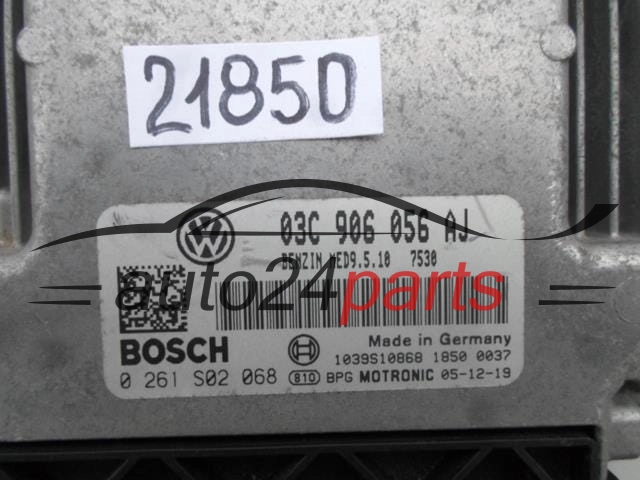 KOMPUTER STEROWNIK SILNIKA VOLKSWAGEN GOLF 1.4 FSI BOSCH 0 261 S02 068, 0261S02068, 03C 906 056 AJ, 03C906056AJ, MED9.5.10