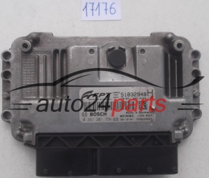 CALCULATEUR MOTEUR FIAT ALFA 500 LANCIA 1.4 TSI BOSCH 0 261 201 756, 0261201756, 51832948H, 51832948 