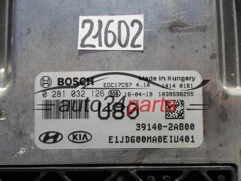 KIA CEED 1.4 CRDI BOSCH 0 281 032 126, 0281032126, 39140-2A800, 391402A800, EDC17C57 