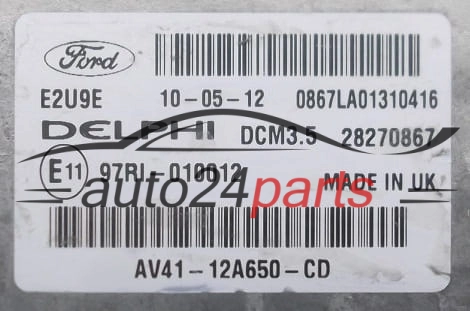 CALCULATEUR MOTEUR FORD KUGA DELPHI 28270867, AV41-12A650-CD
