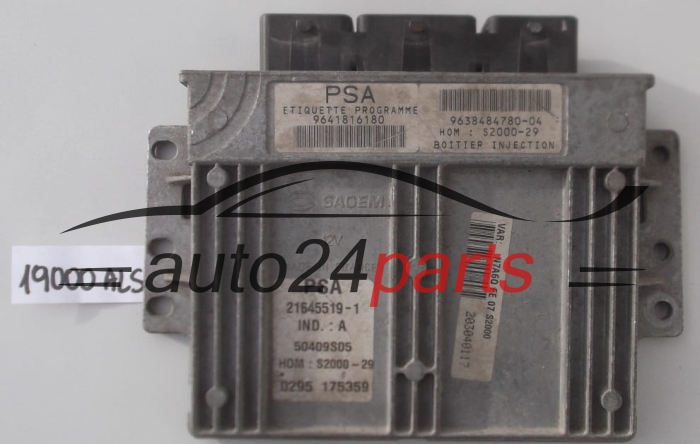 KOMPUTER STEROWNIK SILNIKA CITROEN XSARA 1.4 9641816180 9638484780-04 HOM S2000-29 21645519-1, 216455191 50409S05
