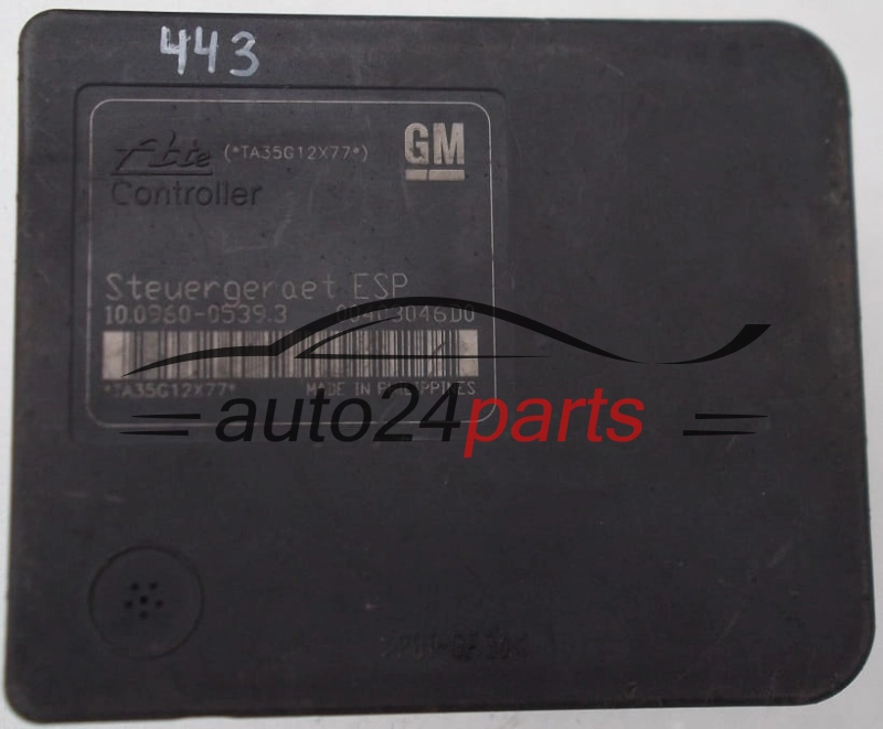 ABS OPEL ASTRA H ZAFIRA B GM 13 213 610 AL, 13213610AL, ATE 10.0206-0206.4, 10020602064, ESP 10.0960-0539.3, 10096005393