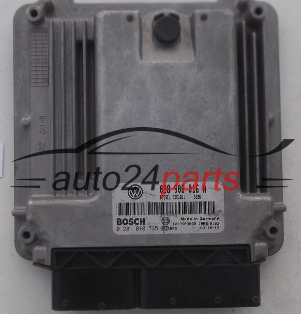 Μονάδα Ελέγχου Κινητήρα VOLKSWAGEN T5 1.9 TDI BOSCH 0 281 010 735, 0281010735, 038 906 016 A, 038906016A, EDC16U1