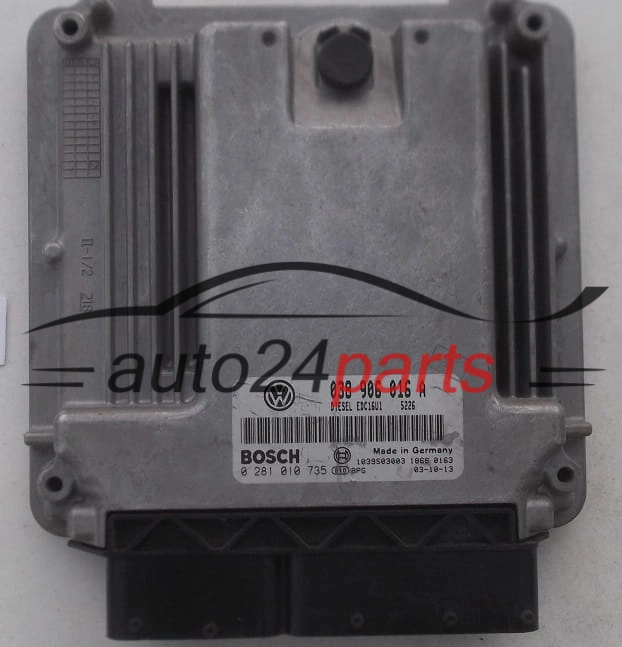 Μονάδα Ελέγχου Κινητήρα VOLKSWAGEN T5 1.9 TDI BOSCH 0 281 010 735, 0281010735, 038 906 016 A, 038906016A, EDC16U1