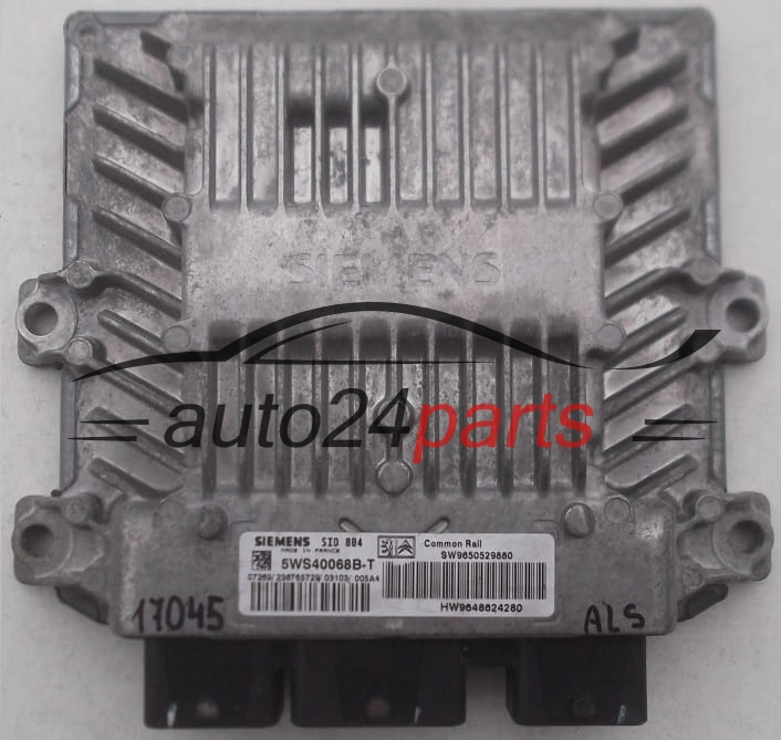 Μονάδα Ελέγχου Κινητήρα C3 1.4 HDI SIEMENS 5WS40068B-T, 5WS40068BT, SW9650529880, HW9648624280, SID 804