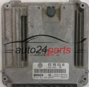 ECU ENGINE CONTROLLER VW VOLKSWAGEN GOLF 2.0 TDI 03G 906 016 AQ, 03G906016AQ, BOSCH 0 281 011 848, 0281011848, DIESEL EDC16U1 7000, 1039S06946 -