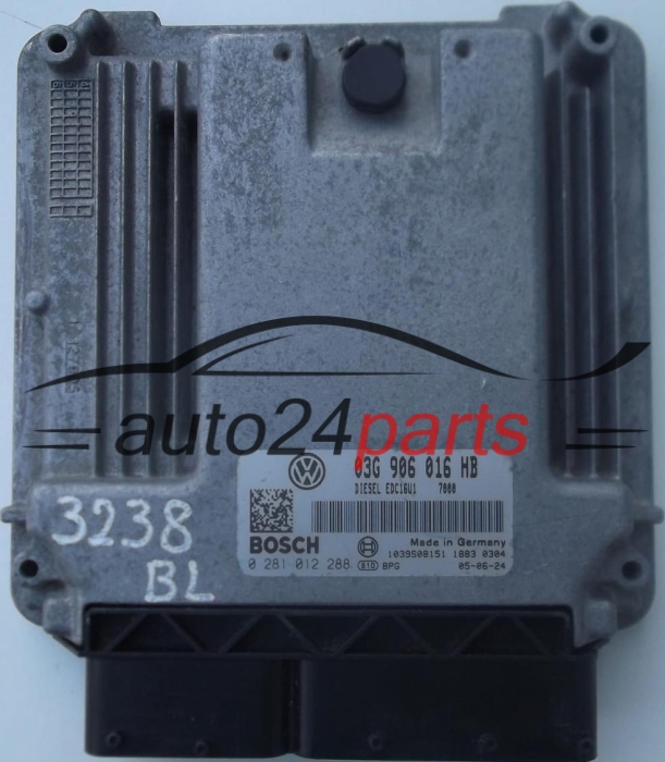 ΜΟΝΑΔΑ ΕΛΕΓΧΟΥ ΚΙΝΗΤΗΡΑ SEAT ALTEA 1.9 TDI 03G906016HB, BOSCH 0281012288, DIESEL EDC16U1 7000, 1039S08151