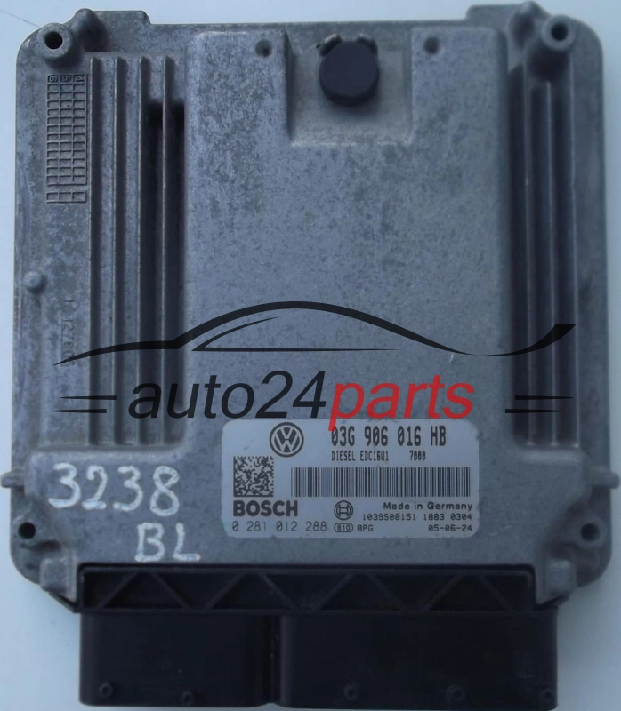 ΜΟΝΑΔΑ ΕΛΕΓΧΟΥ ΚΙΝΗΤΗΡΑ SEAT ALTEA 1.9 TDI 03G906016HB, BOSCH 0281012288, DIESEL EDC16U1 7000, 1039S08151