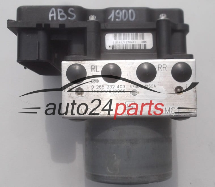 Aντλία ABS NISSAN NV200 1.5 TDCI BOSCH 0 265 232 403,  47660 JX50A