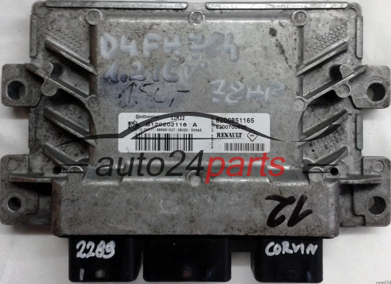 ECU ENGINE CONTROLLER RENAULT CLIO 1.2 CONTINENTAL SIM32 S120202116A
