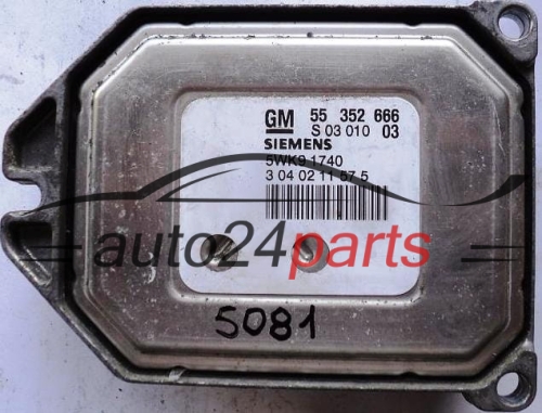 ECU ENGINE CONTROLLER OPEL CHEVROLET HOLDEN VAUXHALL VECTRA C SIGNUM 1.8 Z18XE 55352666, 55 352 666, SIEMENS 5WK91740, 5WK9 1740, 55350979, 55 350 979, 6235175, 62 35 175 