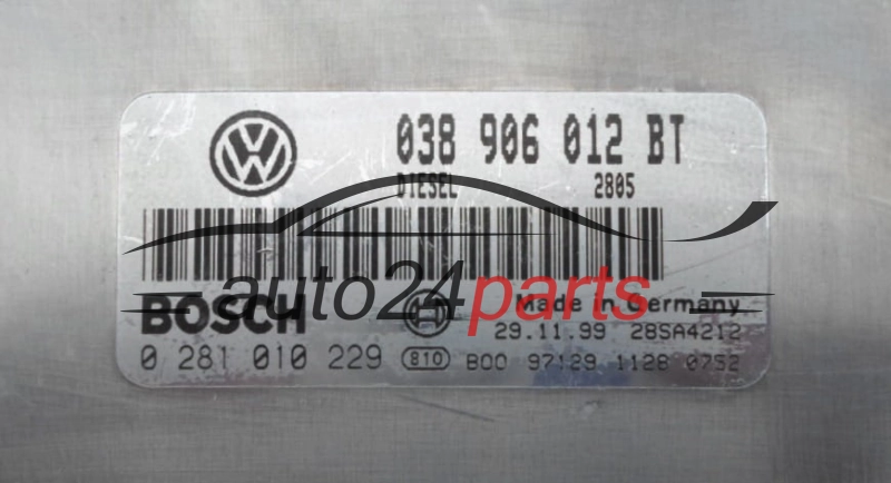 Centralita de motor Seat Leon Toledo 1.9 TDI AHF 038906012BT Bosch 0281010229 Diésel EDC15UM+ 2805 28SA4212