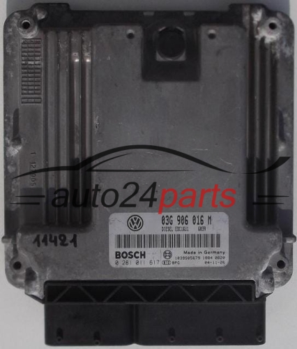 KOMPUTER STEROWNIK SILNIKA VW VOLKSWAGEN GOLF 2.0 SDI 03G906016M, 03G 906 016 M, BOSCH 0281011617, 0 281 011 617 DIESEL EDC16U1 6039 1039S05679 