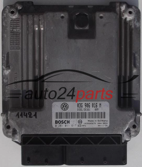 KOMPUTER STEROWNIK SILNIKA VW VOLKSWAGEN GOLF 2.0 SDI 03G906016M, 03G 906 016 M, BOSCH 0281011617, 0 281 011 617 DIESEL EDC16U1 6039 1039S05679 