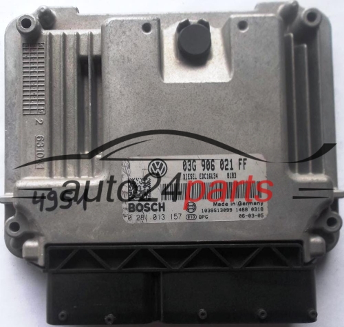 ECU ENGINE CONTROLLER VW VOLKSWAGEN CADDY 1.9 TDI 03G906021FF, 03G 906 021 FF, BOSCH 0 281 013 157, 0281013157, DIESEL EDC16U34 8183, 1039S13099