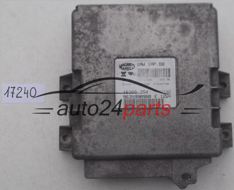Μονάδα Ελέγχου Κινητήρα PEUGEOT 206 1.1 MAGNETI MARELLI IAW 1AP.80, IAW1AP80, 16300.354, 16300354, 9635990980 E