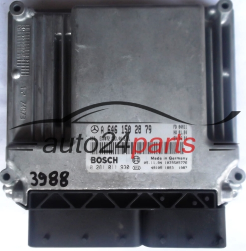 ECU CENTRALITA DE MOTOR MERCEDES W203 200 CDI BOSCH 0281011930, 0 281 011 930, A6461502879, A 646 150 28 79, 6461502879, Q02 ED0072 CR3.44 1039S05776