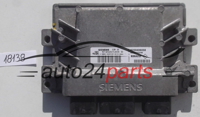 KOMPUTER STEROWNIK SILNIKA RENAULT CLIO 1.2 SIEMENS S120201205 D, S120201205D SIM32, 8200406058