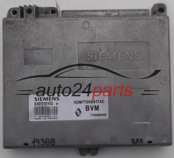 CENTRALINA DO MOTORE RENAULT SIEMENS S101715102 B, S101715102B, 7700851742, 7700860649