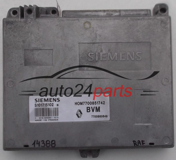 CENTRALINA DO MOTORE RENAULT SIEMENS S101715102 B, S101715102B, 7700851742, 7700860649