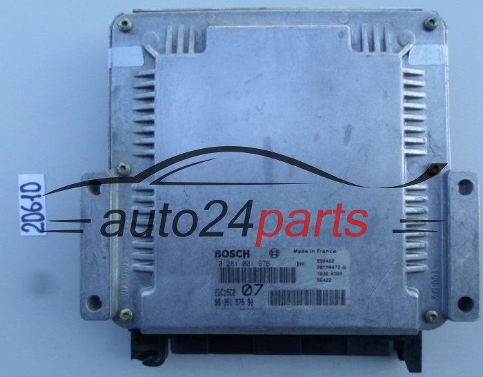 CENTRALINA DO MOTORE CITROEN XSARA PEUGEOT 306 2.0 BOSCH 0281001976, 0 281 001 976, 9635157580, 96 351 575 80, EDC15C2 07