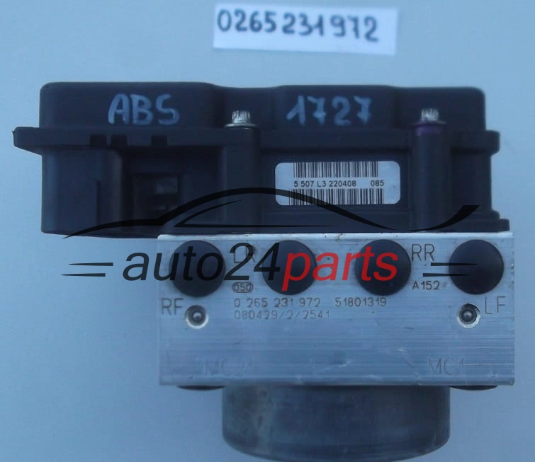 ABS POMPA I STEROWNIK FIAT 500 BOSCH 0 265 231 972,  51801319, 0 265 800 648