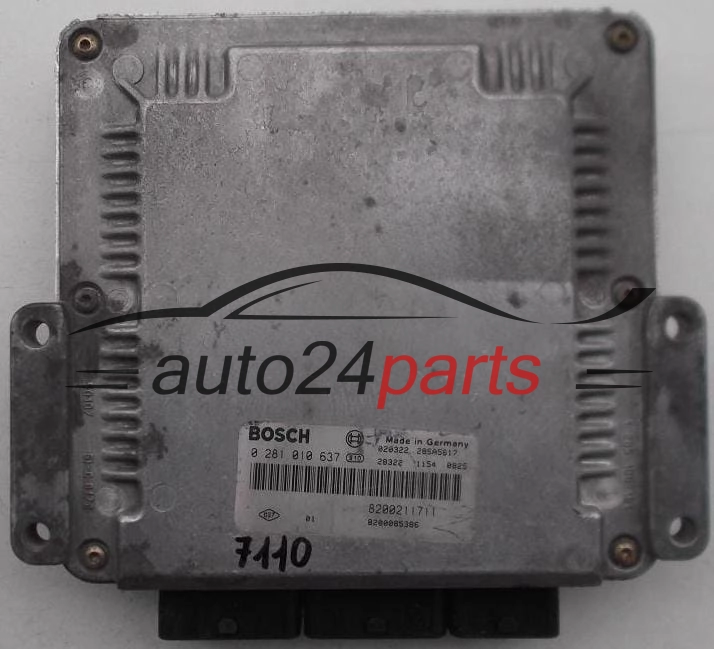ECU CENTRALITA DE MOTOR  RENAULT LAGUNA 2.2 DCI BOSCH 0 281 010 637,  8200211711