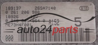 ECU CENTRALITA DE MOTOR  FIAT PUNTO 1.2 BOSCH 0261206980,  00468019640