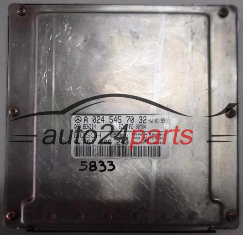 KOMPUTER STEROWNIK SILNIKA MERCEDES W220 2.8 BOSCH 0 261 206 243, 0261206243, A 024 545 70 32, A0245457032 - 