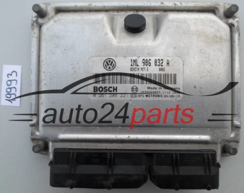 KOMPUTER STEROWNIK SILNIKA SEAT CUPRA 1.8 1ML906032A, 1ML 906 032 A, BOSCH 0261208221, 0 261 208 221, BENZIM ME7.5 0001